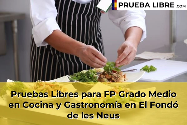 Pruebas Libres para FP Grado Medio en Cocina y Gastronomía en Daya Nueva 77 Pruebas Libres para FP Grado Medio en Cocina y Gastronomía en El Fondó de les Neus