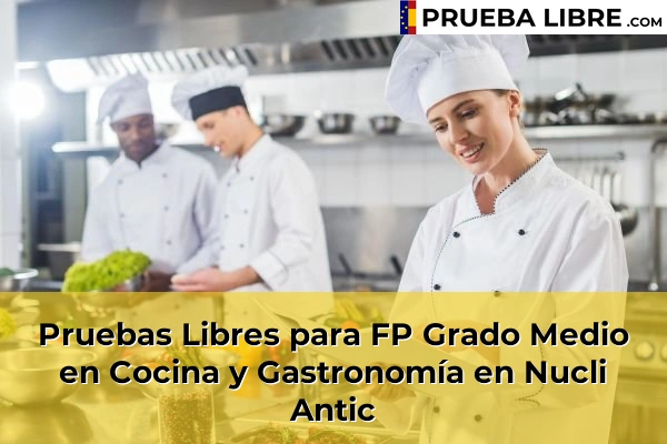 Pruebas Libres para FP Grado Medio en Cocina y Gastronomía en Quintanas 114 Pruebas Libres para FP Grado Medio en Cocina y Gastronomía en Nucli Antic
