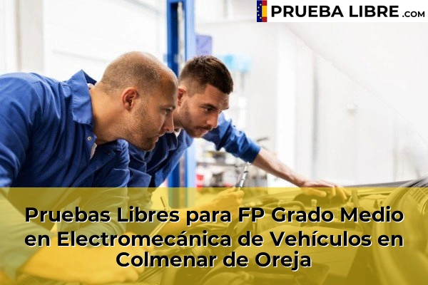 Pruebas Libres para FP Grado Medio en Electromecánica de Vehículos en Torrejón de Ardoz 69 Pruebas Libres para FP Grado Medio en Electromecánica de Vehículos en Colmenar de Oreja