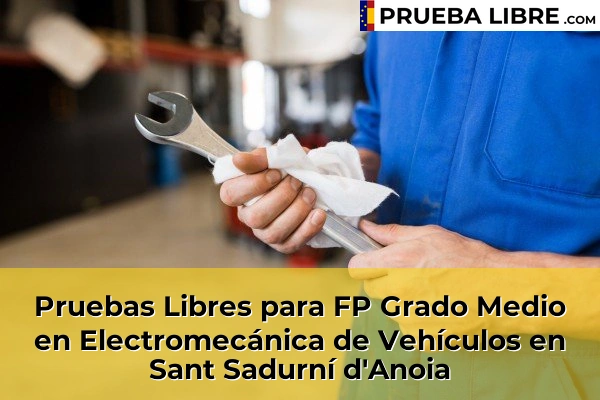 Pruebas Libres para FP Grado Medio en Electromecánica de Vehículos en Sant Sadurní d'Anoia